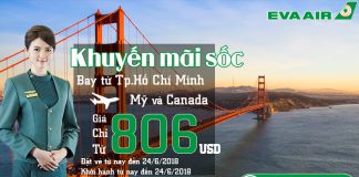 Bay xa đến Mỹ – Canada không lo về giá, vé Eva Air khứ hồi chỉ từ 806 USD Eva Air mở bán vé khứ hồi chỉ từ 806 USD siêu rẻ