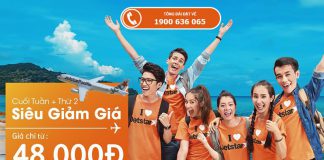 Đi châu Á du lịch mùa Tết trên chuyến bay Jetstar Pacific, vé chỉ từ 48.000 VND/chiều Săn vé Jetstar một chiều chỉ từ 48.000 Đ