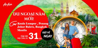 Hot: Air Asia mở bán vé 1 chiều bay châu Á đến cuối năm 2018 chỉ từ 31 USD Săn vé Air Asia một chiều chỉ từ 31 USD