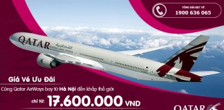 Du lịch thế giới ưu đãi mới – Bay Qatar Airways ở Hà Nội, vé khứ hồi chỉ từ 17.600.000 VND Qatar ưu đãi giá vé khi khởi hành từ Hà Nội