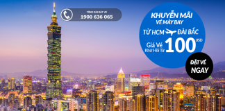 Du lịch Đài Bắc tiết kiệm khi đặt vé khứ hồi chỉ từ 100 USD chưa thuế phí, bay cùng Vietnam Airlines Vé máy bay Hồ Chí Minh đi Đài Bắc giá rẻ