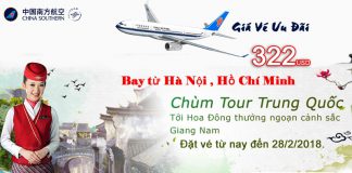 Bay Trung Quốc du lịch không giới hạn – Giá khứ hồi chỉ từ 322 USD, vé China Southern Airlines Vé khứ hồi bay Trung Quốc chỉ từ 322 USD chưa thuế phí