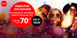 Bay châu Á giá tốt – Đặt vé Air Asia một chiều chỉ từ 70 USD đã thuế phí Đặt vé Air Asia chỉ từ 70 USD