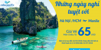 Du lịch Philippines cùng Cebu Pacific, vé máy bay đi Manila chỉ từ 65 USD/chiều Cebu Pacific mở bán vé đi Manila giá rẻ