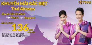 Thai Airways mở bán vé khứ hồi từ 136 USD đã thuế phí siêu tiết kiệm Thai Airways mở bán vé máy bay khứ hồi giá rẻ