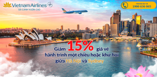 Trải nghiệm hành trình bay Hà Nội – Sydney tiết kiệm, vé Vietnam Airlines giảm giá đến 15% Chương trình khuyến mại hãng Vietnam Airlines