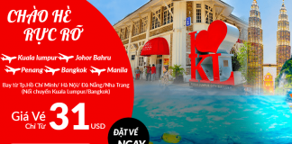 Rộn ràng du lịch châu Á mùa hè, Air Asia ưu đãi giá vé từ 31 USD/chiều siêu rẻ