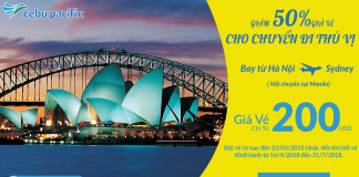 Trải nghiệm hành trình bay Hà Nội – Sydney tiết kiệm, vé Cebu chỉ từ 200 USD Chương trình khuyến mại của Cebu Pacific