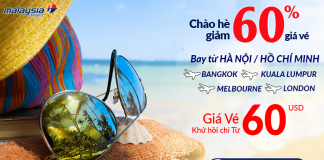Đặt vé Malaysia Airlines đón hè 2018 rực rỡ với chương trình KM giảm giá đến 60% Chương trình khuyến mại hãng Malaysia Airlines