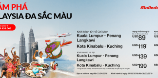 Săn vé Malindo Air từ 35 USD/chiều chưa thuế phí, bay Malaysia không lo xa Malindo Air mở bán vé máy bay đi Malaysia từ 35 USD