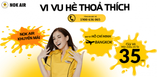 Xin chào mùa hè tươi đẹp – Nok Air khuyến mại vé một chiều từ 35 USD cực yêu Nok Air mở bán vé 1 chiều từ 35 USD