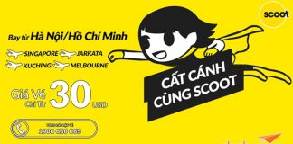 Ưu đãi đặc biệt khi bay cùng Scoot – Vé một chiều tiết kiệm chỉ từ 30 USD Đặt vé Scoot khuyến mại