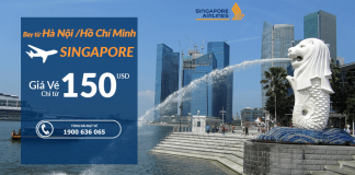 Đặt vé đi Singapore khứ hồi trong tháng 4 giá từ 150 USD, hãng Singapore Airlines Singapore Airlines khuyến mại vé máy bay đi Singapore giá rẻ