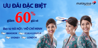 Khuyến mại sốc, Malaysia Airlines giảm giá vé tới 60% thoải mái đi du lịch Malaysia Airlines giảm giá vé đến 60%