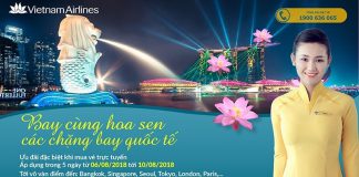 Du lịch quốc tế vé Vietnam Airlines từ 112 USD đã thuế phí Đặt vé máy bay khuyến mại hãng Vietnam Airlines