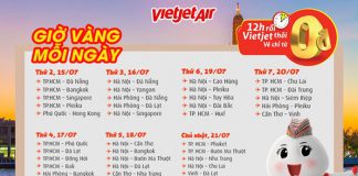 Giờ vàng mỗi ngày, săn ngay vé 0 đồng trên mọi đường bay cùng Vietjet Air Thông tin chi tiết đường bay trong chương trình khuyến mãi