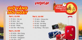 Vietjet khuyến mãi vé máy bay 0 đồng Chặng bay vé máy bay 0 đồng trong chương trình khuyến mãi của Vietjet