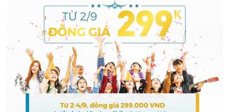 Mừng Quốc Khánh cùng Vietnam Airlines với chương trình khuyến mãi đồng giá chỉ từ 299k Mừng Quốc khánh cùng Vietnam Airlines với chương trình khuyến mãi đồng giá chỉ từ 299k