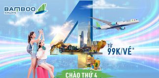 Chào thứ 4 săn vé máy bay Bamboo Airways khuyến mãi chỉ từ 99k Chào thứ 4 săn vé máy bay Bamboo Airways khuyến mãi chỉ từ 99k