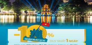 Khuyến mãi 10% từ Vietnam Airlines nhân ngày 10/10 Khuyến mãi 10% từ Vietnam Airlines nhân ngày 10/10