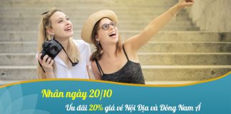 Ưu đãi đặc biệt từ Vietnam Airlines giảm 20% giá vé nhân ngày 20/10 Ưu đãi đặc biệt từ Vietnam Airlines giảm 20% giá vé nhân ngày 20/10