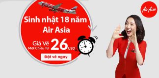 Khuyến mãi mừng sinh nhật Air Asia vé máy bay chỉ từ 618.000 VND Khuyến mãi mừng sinh nhật Air Asia vé máy bay chỉ từ 618.000 VND