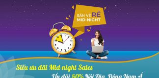 Mid night sales khuyến mãi giảm 50% nội địa, Đông Nam Á