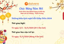 THÔNG BÁO LỊCH NGHỈ TẾT GIÁP THÌN 2024