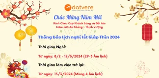 THÔNG BÁO LỊCH NGHỈ TẾT GIÁP THÌN 2024