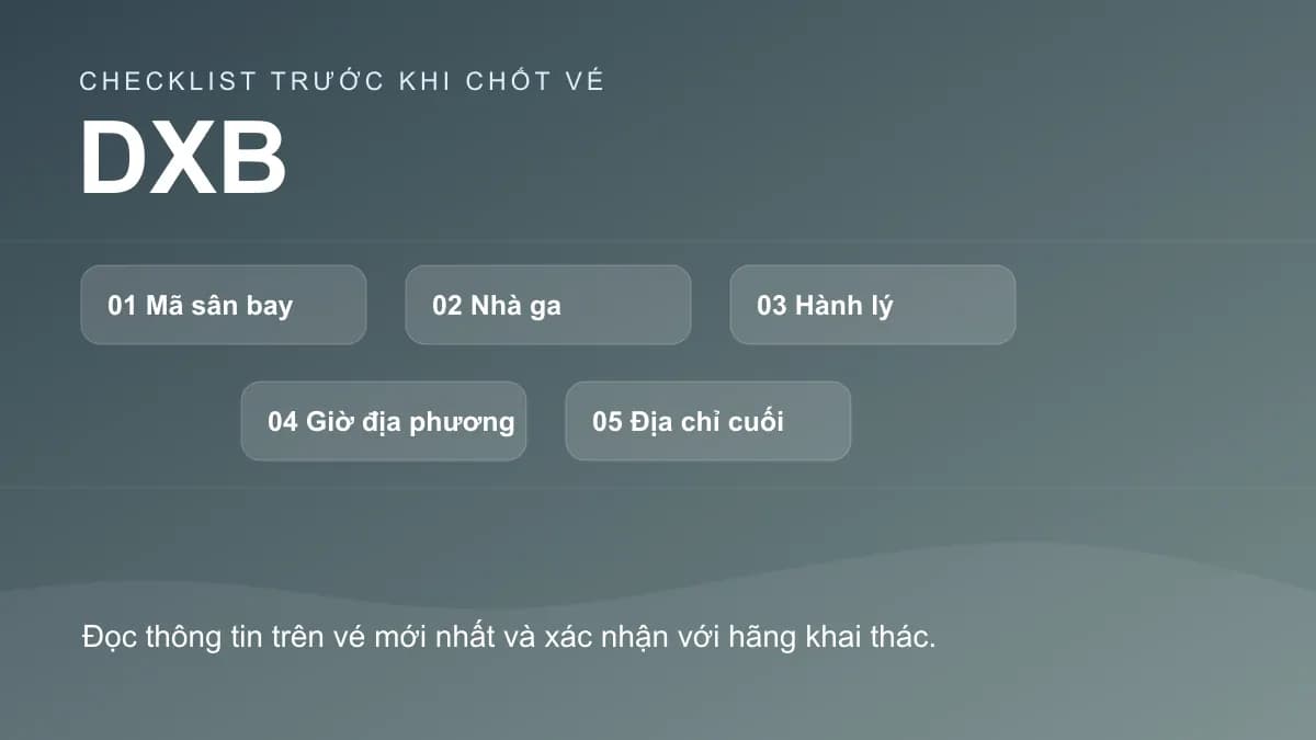 Checklist năm điểm cần kiểm tra trước khi chọn chuyến nối tại DXB