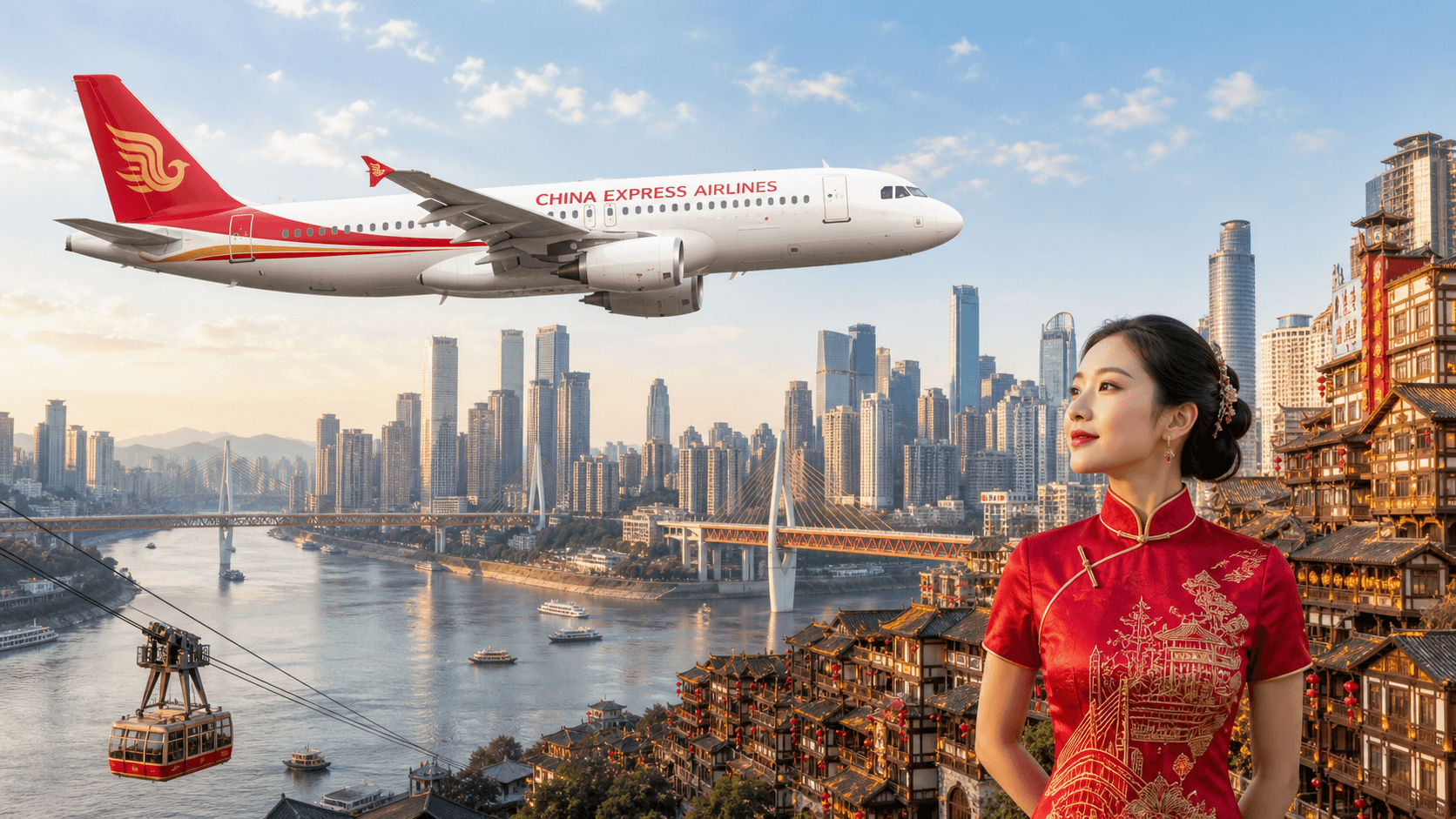 Máy bay China Express Airlines đang bay gần Trùng Khánh