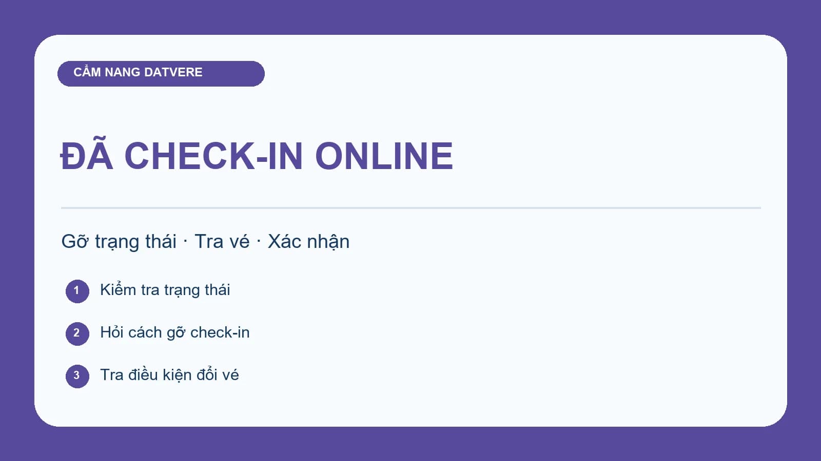Sơ đồ các bước xử lý vé sau khi đã check-in online