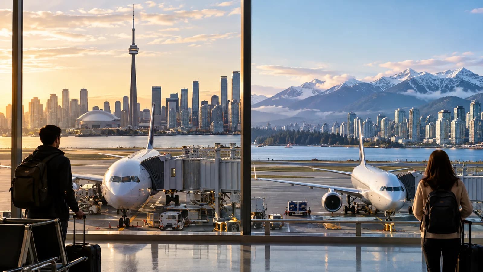 Minh họa so sánh hai cửa ngõ Toronto và Vancouver của Canada