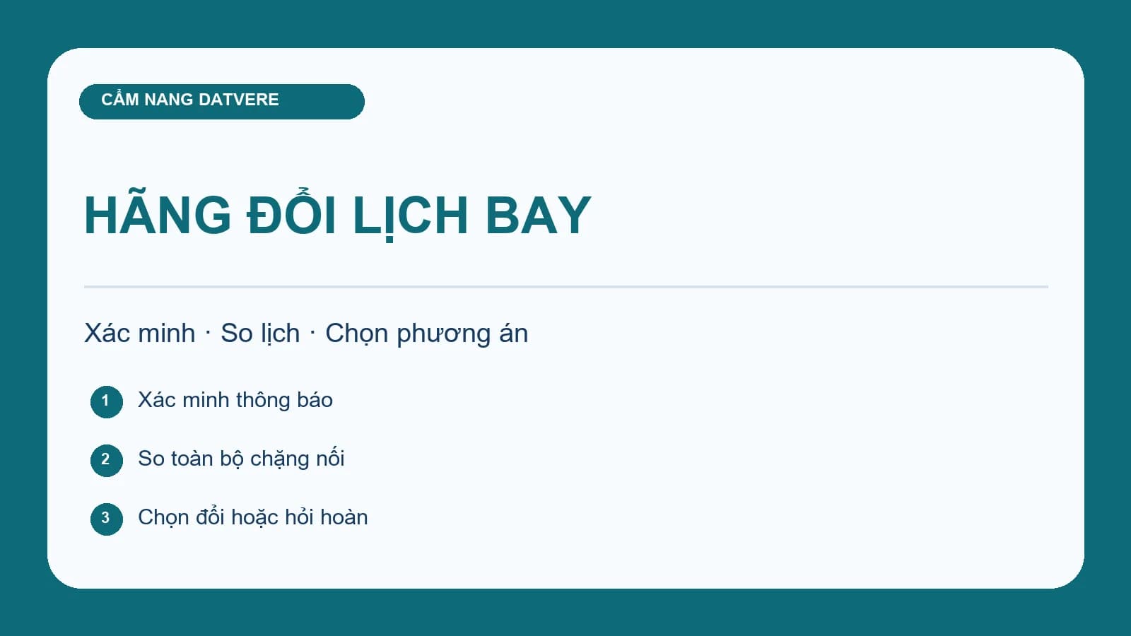 Sơ đồ lựa chọn khi hãng thay đổi lịch bay