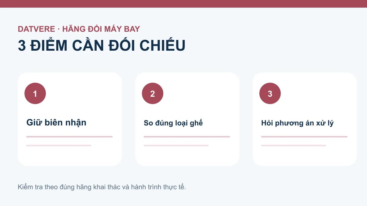 Các bước kiểm tra bổ sung cho bài: Đã mua ghế nhưng hãng đổi máy bay: kiểm tra chỗ mới ra sao?