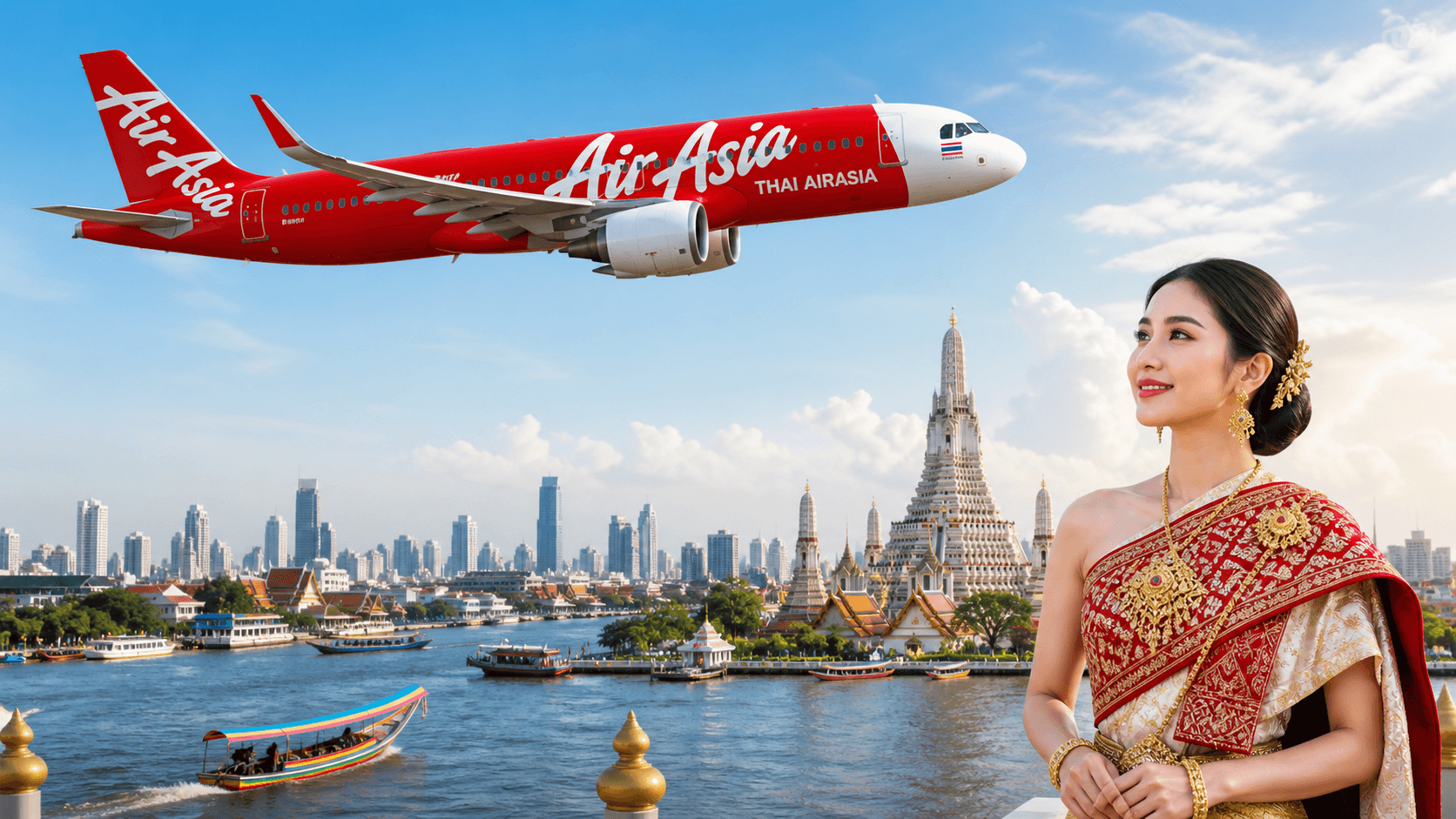 Máy bay Thai AirAsia đang bay gần Bangkok Don Mueang