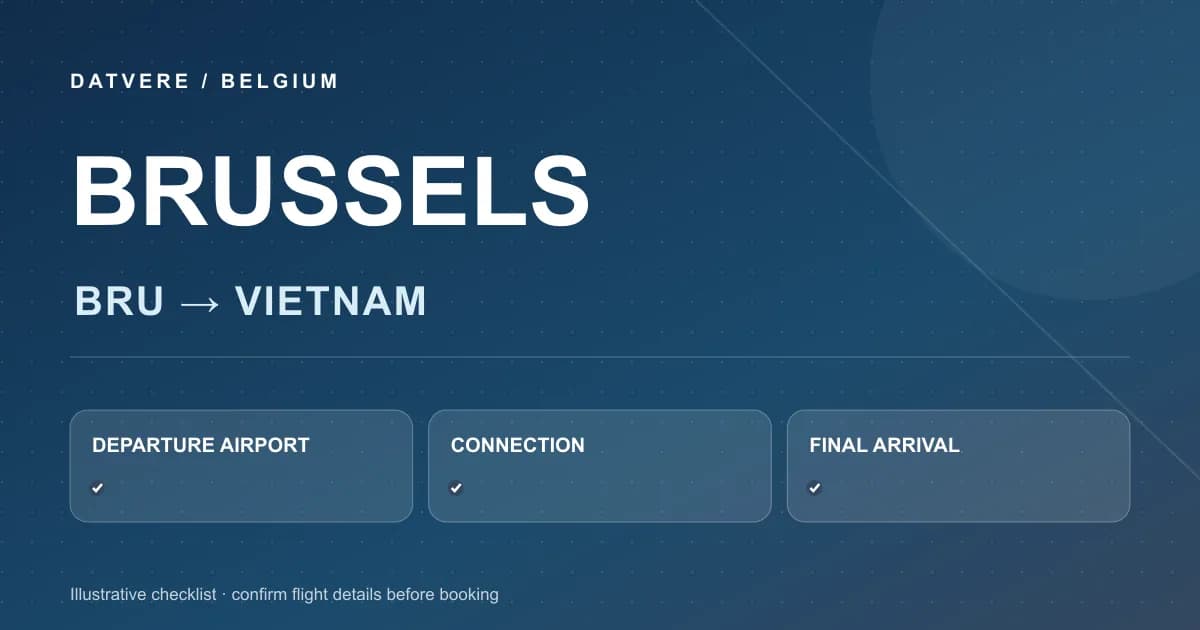 Sơ đồ minh họa các bước chọn vé từ Brussels (BRU) về Việt Nam