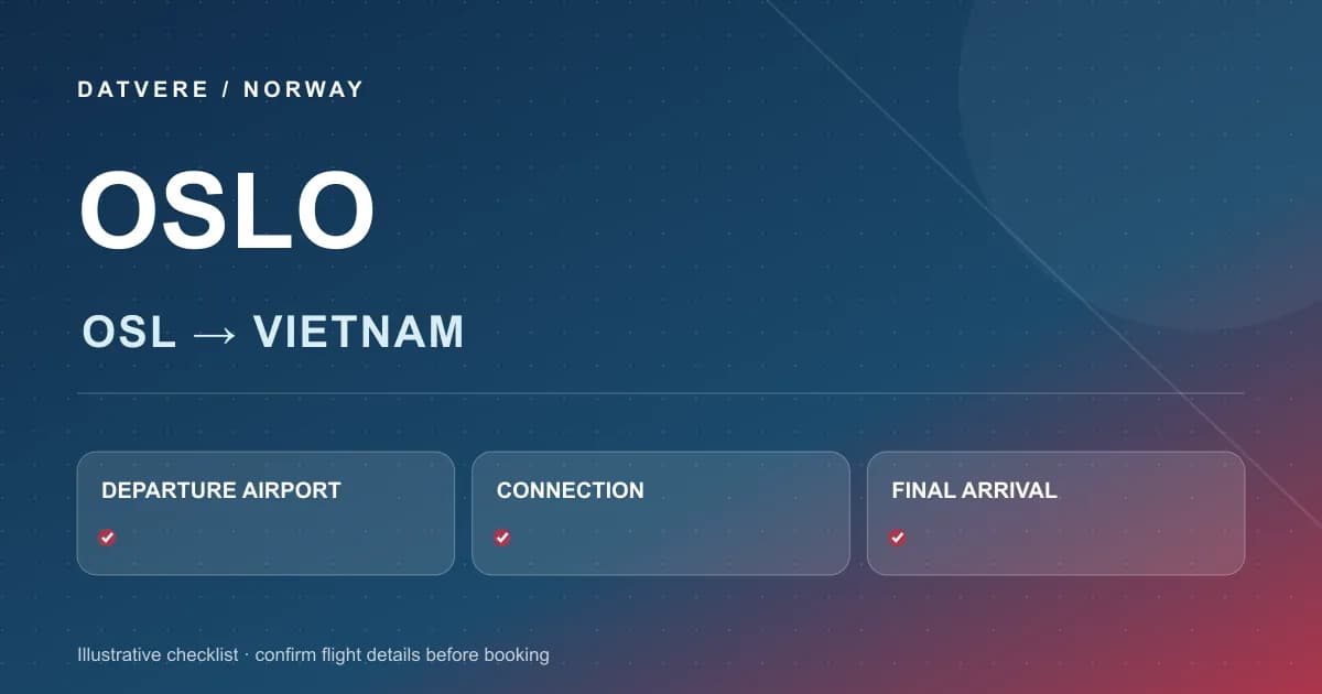 Sơ đồ minh họa các bước chọn vé từ Oslo (OSL) về Việt Nam