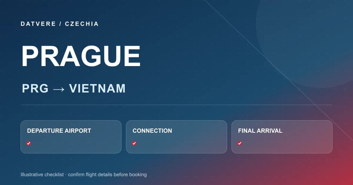 Sơ đồ minh họa các bước chọn vé từ Prague (PRG) về Việt Nam