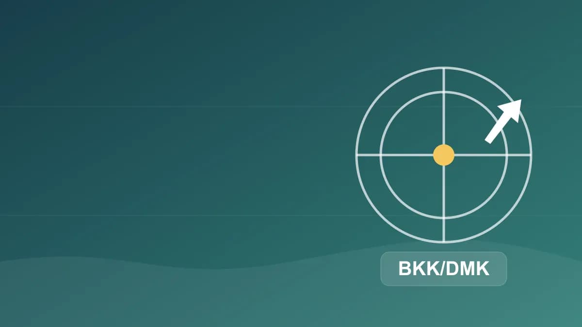 Sơ đồ minh họa phân biệt hai sân bay Bangkok BKK và DMK do Datvere thiết kế