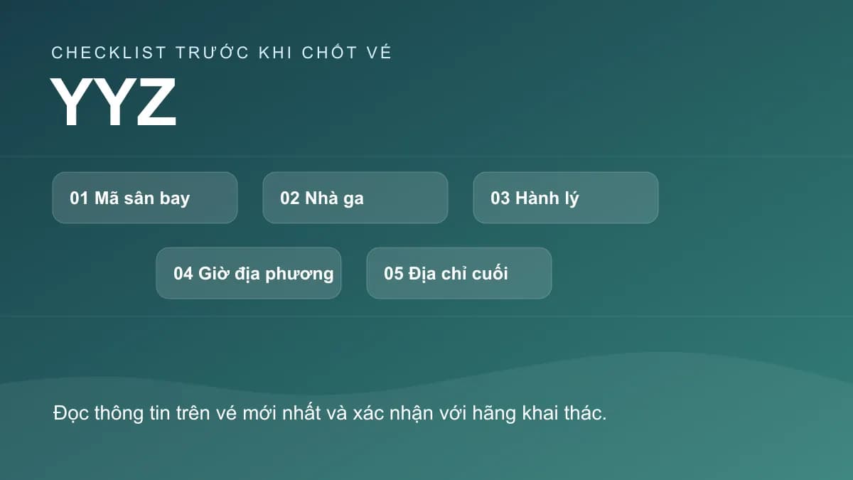 Checklist chính cho bài: Đến Toronto Pearson (YYZ): chọn chuyến nối hay dừng tại Toronto?