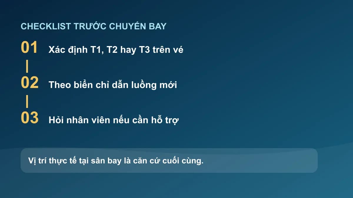 Các bước kiểm tra bổ sung cho bài: Tân Sơn Nhất đổi vị trí luồng kiểm tra an ninh T1, T2, T3 từ 01/11/2026